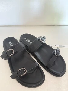 NWT JASON WU RHONDA SLIDES SANDALS BLACK 8 - Picture 1 of 7