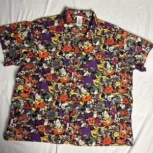 Disney Mickey and Friends Halloween 2022 Button Hawaiian Shirt 2XL 100% Cotton* - Picture 1 of 7