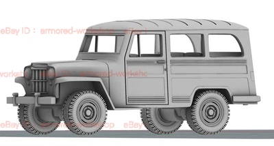 3D Printed 1/72 US Wiley Jeep Station Wagon unpainted - Image 1 of 2