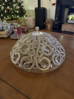 Lámparas de araña vintage de 3 luces de cristal y oro antiguo Foto 1 de 4