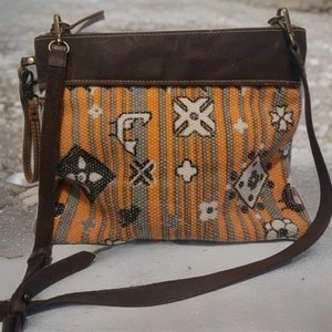 Myra Bag Rusty Trails Crossbody /Shoulder Bag / Wristlet Canvas Leather - Picture 1 of 11