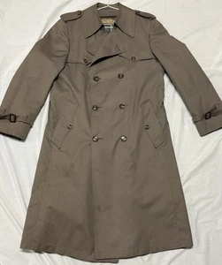 Vintage Christian Dior Monsieur Trench Rain Coat Men 38R Wool Removable Lining - Picture 1 of 12