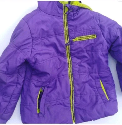 Girls Canyon River Blues Dark Purple Neon Green Winter Coat Bubble Ski Jacket 4 - Image 1 of 3