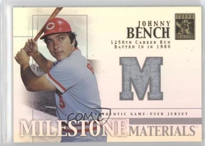 2002 Topps Tribute Milestone Materials Johnny Bench #MIM-JB HOF - Image 1 of 2