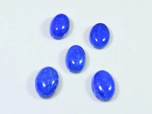 33Cts. Natural Lapis Lazuli Oval Cabochon Loose Gemstone 05 Pcs Lot 10X14MM F514 - Picture 1 of 9