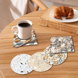 5Pcs Acrylic Coasters Set Drink Coaster for Restaurant Coffee Tea Mugs Party - Picture 1 of 6