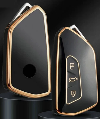 Schlüssel Hülle für VW Golf 8 Cupra Seat Skoda Carbon Optik Schutzhülle  Case - Bild 1 von 3