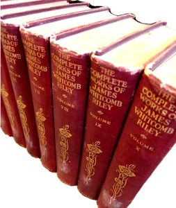 The Complete Works of Whitcomb Riley lot of 10 Antique 19th Century Decorative - Imagen 1 de 6