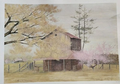 Impresión litográfica Larry Dodson "April Morning 1977" 25x19 Foto 1 de 4