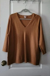 Suéter de punto Chico para mujer cuello en V manga 3/4 marrón tostado talla 2 (L) - Imagen 1 de 9