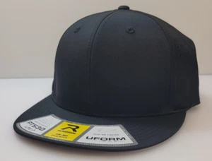 NW Sticker Richardson PTS S/M Men's Cap U Form Bill Loos Fit Black w/ Gray - Picture 1 of 4