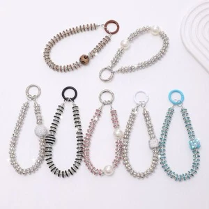 Keychain Diamond Crystal Anti-lost Rope Bright Hanging Cord Phone Accessories - Photo 1 sur 21