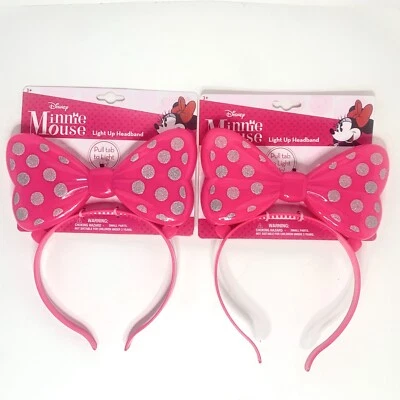 Disney Minnie Mouse Kid Headband Pink Light up (Pack of 2) - New - Image 1 of 4