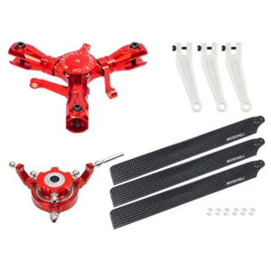 Microheli CNC Triple Carbon Fiber Blades Conversion Set (RED) - OMP Hobby M2 EVO - Picture 1 of 1