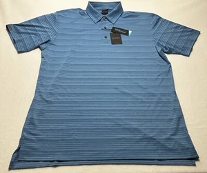 NWT Dunning Golf Polo Men's Size Medium Seaport Heather Blue New with Tags - Picture 1 of 10