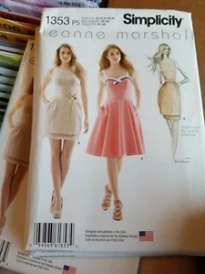 Simplicity Leanne Marshall Dress Pattern #1353-New & Uncut-Sizes 4-12, 12-20 - Bild 1 von 3