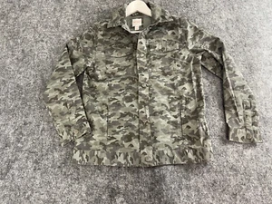 CAT & JACK Shirt Girls 12-14 Year L Button Up Camo Print Green Long Sleeve N187 - Picture 1 of 8