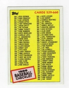 1985 Topps Baseball 1985 Baseball Checklist Cards 529-660 #659 - Picture 1 of 2
