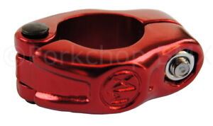 MX style hinged BMX bicycle seat clamp - 25.4mm (1") - RED