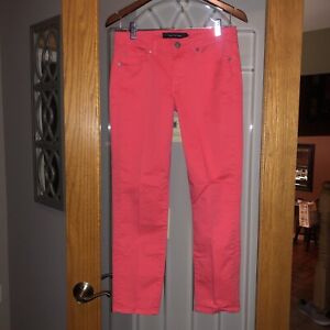 Calvin Klein Size 6 Skinny Crop Jeans Coral Red