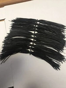 Bass Jig Skirts Living Rubber Flat Lot Of 10 Color Black Old School - Picture 1 of 4