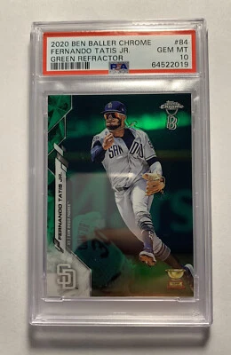 2020 Topps Chrome Ben Baller FERNANDO TATIS JR Green /99 PSA 10 Padres #84 Cup - Image 1 of 2