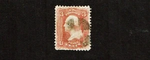 1861-2 U.S. CLASSIC 3c Rose Washington Sc#65 Fancy Cancel See Note - Picture 1 of 1