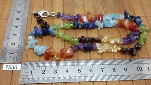 Collier baroque 45 cm 7 CHAKRAS pierres mixtes chips lithotherapie reiki mix - Picture 1 of 1