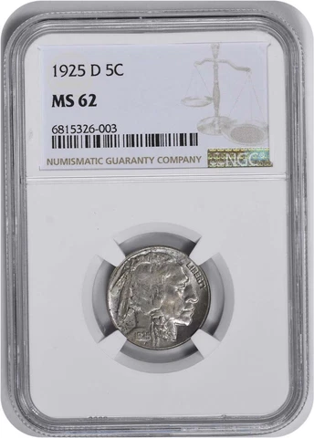 1925-D Buffalo Nickel MS62 NGC Cover