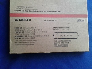 Fel-Pro Valve Cover Gasket Set # VS 50034 R Buick Pontiac Olds Jeep V8 - Picture 1 of 2