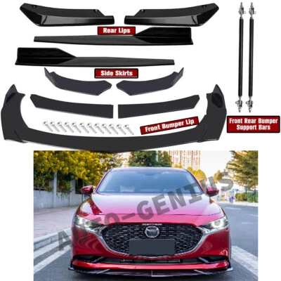For Mazda 2 3 5 Front Rear Bumper Lip Spoiler Splitter Body Kit Side Skirt Foto 1 de 4