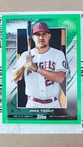 2020 Topps RIP MIKE TROUT GREEN 6/15 UNRIPPED ANGELS Card 