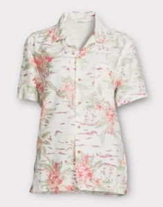 MOTHER Women’s Button Down Shirt XS Island Cotton Blend Hawaiian Coconutgirl NWT - Picture 1 of 4