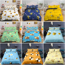 Cute Bee Doona Duvet Cover Set Quilt Covers Pillowcases Single Double Queen King