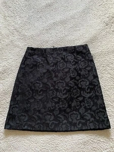 Willi Smith Mujer Bordada Floral 1/4 Cremallera Falda Corta Forrada Negra Talla 4 - Imagen 1 de 12