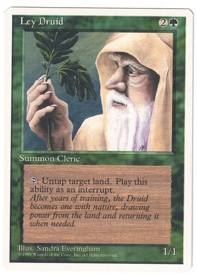 Magic: The Gathering (MTG 4th Edition) 1995 - Ley Druid - Image 1 of 2