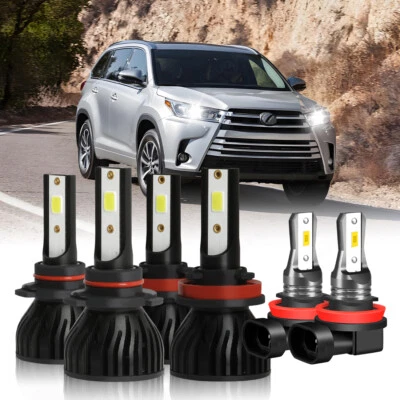 For GMC Terrain 2010-2015 White 6000K LED Headlight Fog Light Bulbs 9005 H11 H11 - Image 1 of 4