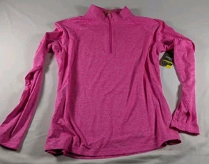 Danskin Now Pink Running Top Womens Size L Mock Neck Thumbholes - Picture 1 of 11