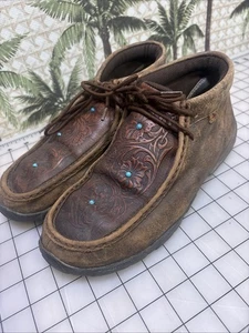 Twisted X Chukka Driving Mokassins Stiefel Schuhe verziertes Leder WDM0081 Damen 8,5 M - Bild 1 von 14