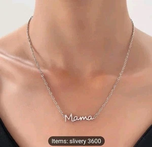 Silver 'Mama' Pendant Necklace Stainless Steel Mother's Day Gift - Picture 1 of 2