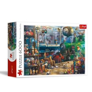Stazione Ferroviaria 6000 Pezzi Puzzle Rosso 54"x38" Stampa, Puzzle Fai da Te, Grande J... - Foto 1 di 6