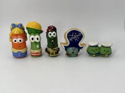 Lote de 5 figuras Veggie Tales 2-3" 2002 caja azul juguetes Foto 1 de 4