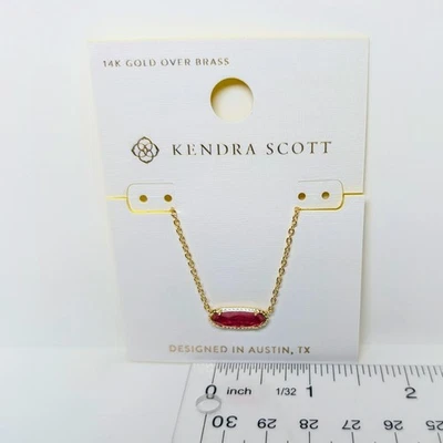 Collar Kendra Scott Eva Oro 16" Vidrio Rojo Foto 1 de 3