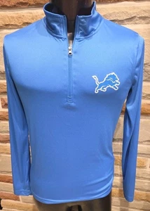 NFL Team Apparel Detroit Lions Lightweight Half Zip Pullover Mens Size S Blue - Picture 1 of 6