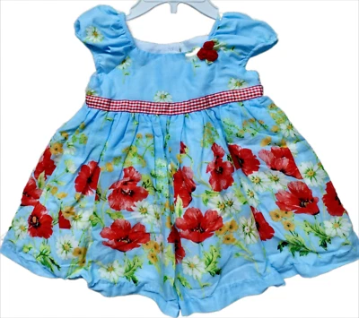 Nuevo con etiquetas Vestido Bebé Laura Ashley con Bloomers 24 Mos Aqua con Algodón Floral Multicolor Foto 1 de 4