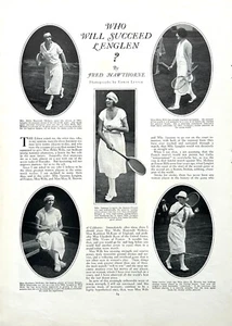 1925 Women In Tennis Lenglen, Mallory, Wills, McKane, Browne, Ryan, Jacobs - Picture 1 of 2
