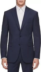 Chaqueta de Traje DKNY Para Hombre Calce Moderno Alto Rendimiento, Azul Marino 46L (B31) - Imagen 1 de 3