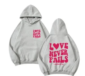 Love Never Fails Hip-hop Hoodie Print Sweatshirt For Men And Women - Picture 1 of 1
