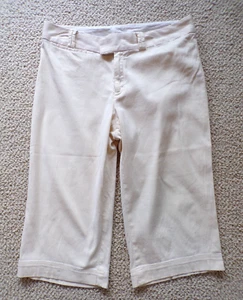 Capri Yellow Seersucker Cropped Pants, M-L - Picture 1 of 5