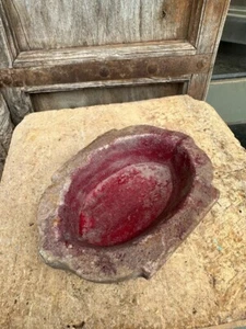 Ancient Old Stone Hand Carved Beautiful Shape Kharal Bowl Spices Mortar - Picture 1 of 9